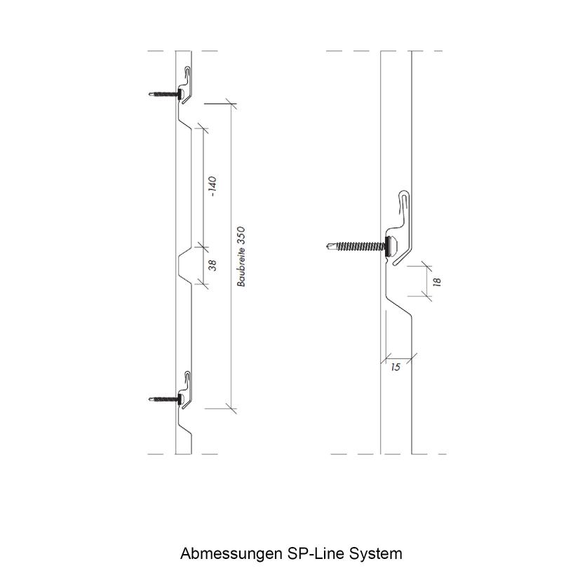 Zeichnung mit Abmessungen der SP-Line